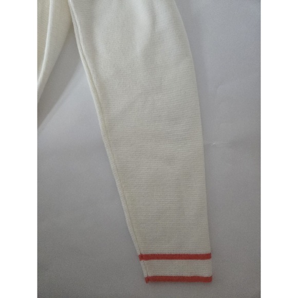 Vtg Preppy Golf Club Cardigan Cream Sweater Pink Trim Bow Embroidery Retro - Picture 6 of 8
